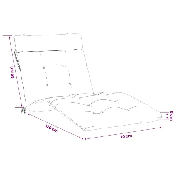 Solstol Kudde VIANEN 100% Polyester Vit 200 x 70 x 8 cm
