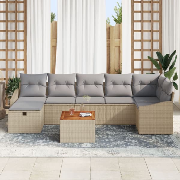 Trädgårdsoffset 8 st Beige konstrotting