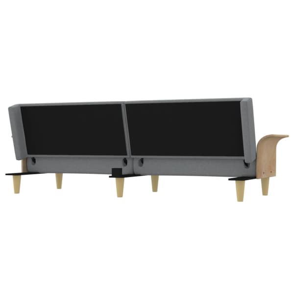Bäddsoffa med armstöd ljusgrå tyg
