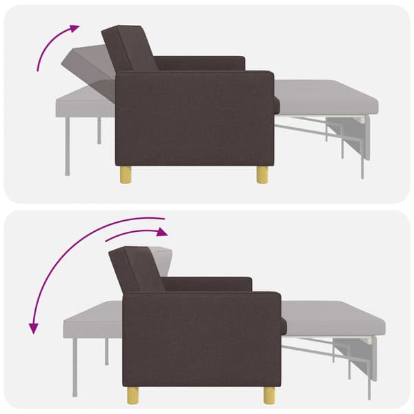Pull Out Sofa Bed Mörkbrun Tyg