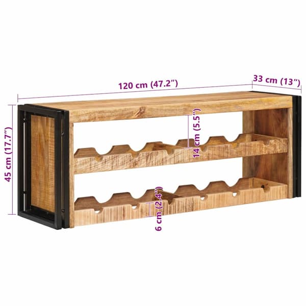 Vinställ Brun 100 x 45 x 33 cm Solid Grov Mangoträ