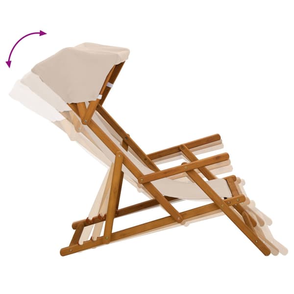 Deck Chair 4 st 3 Position Massiv Eukalyptus Trä Beige