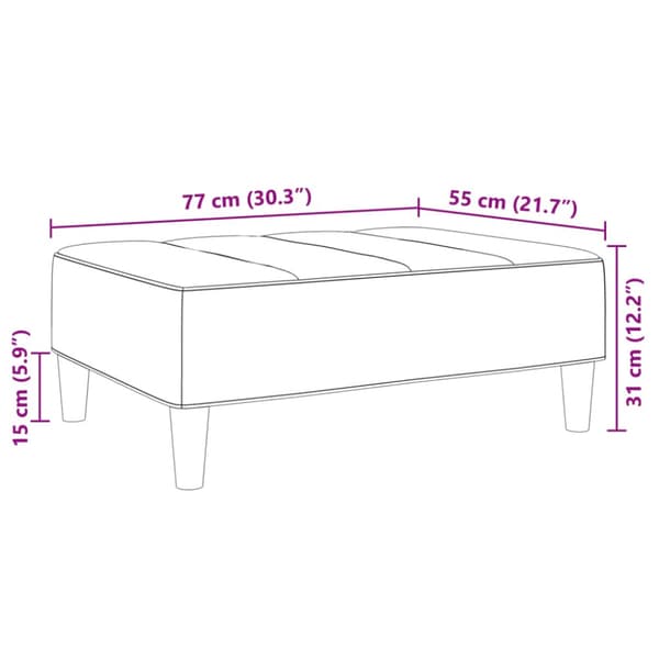 Fotpall Blå 77x55x31 cm sammet