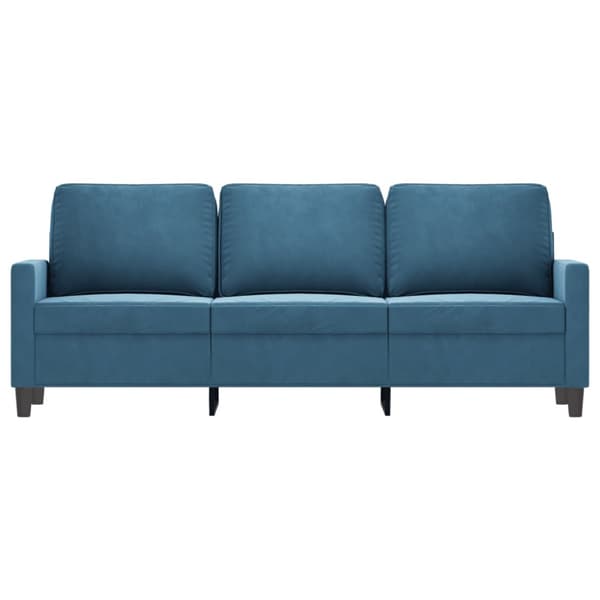 3-sitssoffa blå 180 cm sammet