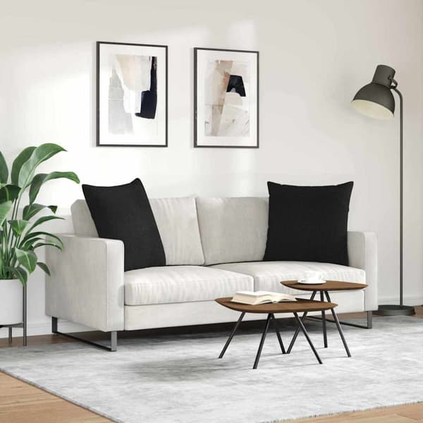 Sofakuddar 2 pcs Svart 60 x 60 cm tyg