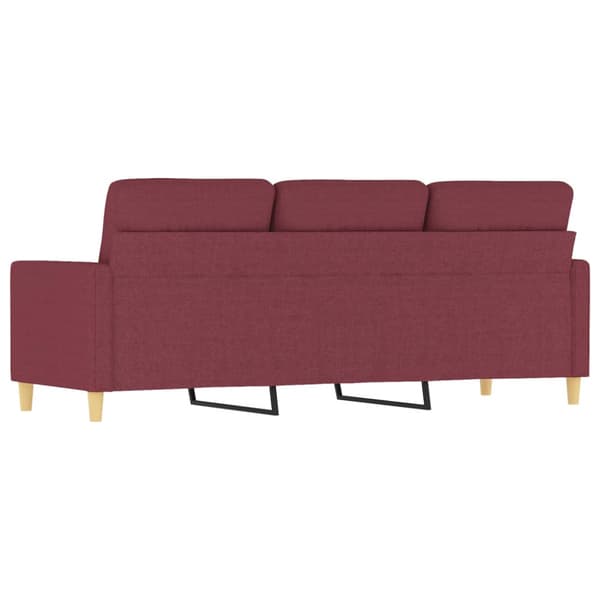3-sitssoffa vinröd 180 cm tyg