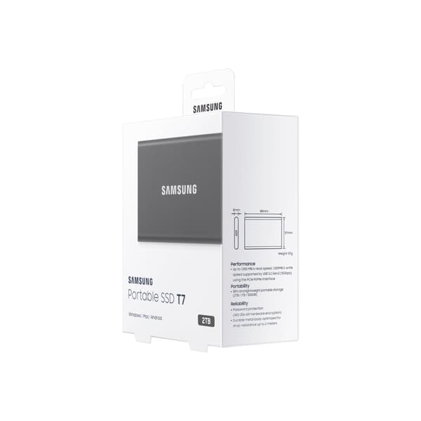 Samsung T7 MU-PC2T0T - SSD - 2 TB - USB 3.2 Gen 2