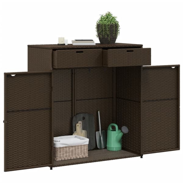 Trädgårdsskåp brun 105x55x113 cm konstrotting