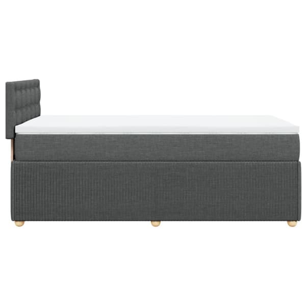 Ramsäng med madrass mörkgrå 90x200 cm tyg