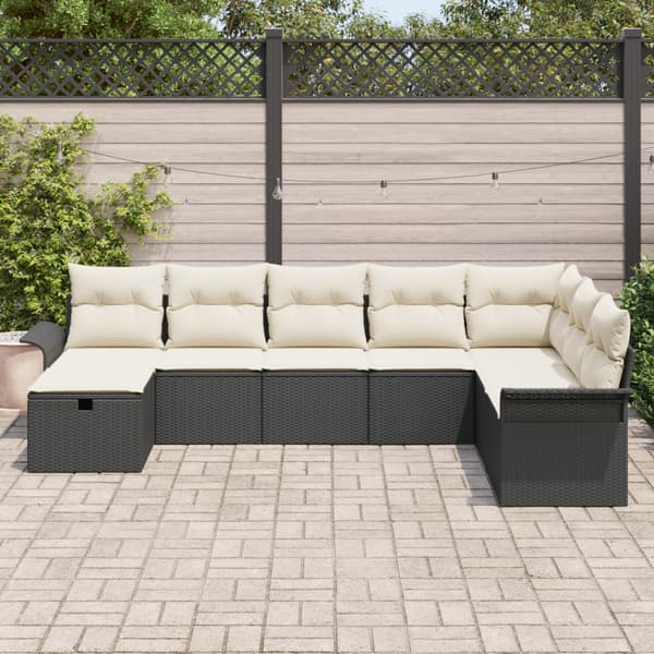 Trädgårdsoffset 8 st Poly rattan