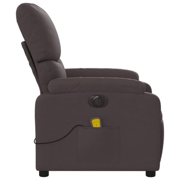 Elektrisk massagefåtölj mörkbrun tyg