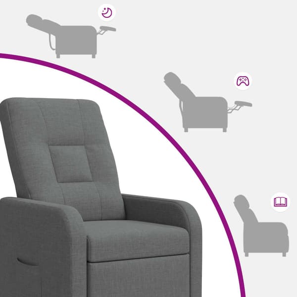 Recliner Mörkgrå Tyg