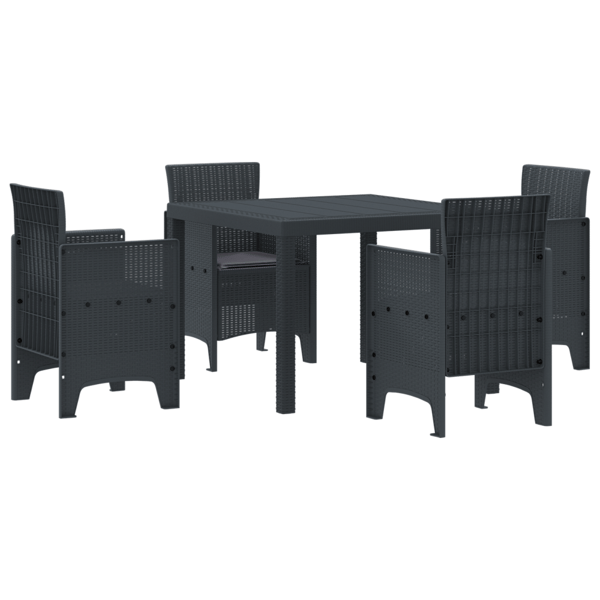 Trädgårdsmöbelset 5 pcs Antracit Polypropylen