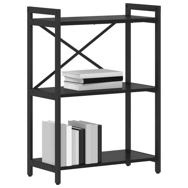 Hyllsystem Svart Ek 60 x 30 x 85 cm Konstruerat trä