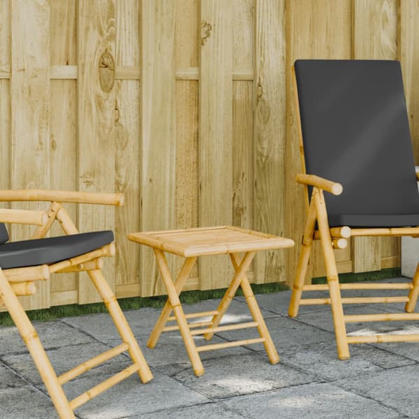 Hopfällbart trädgårdsbord 45x45x45 cm bambu
