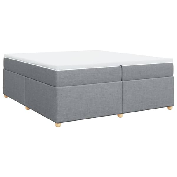 Ramsäng med madrass ljusgrå 200x200 cm tyg