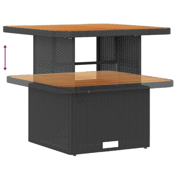 Trädgårdsoffset med kudde med lagring 8 pcs Svart Poly Rattan