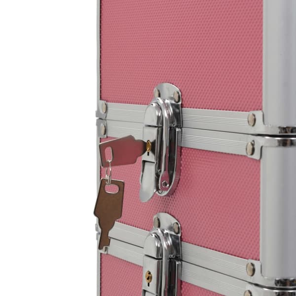 Sminklåda aluminium rosa