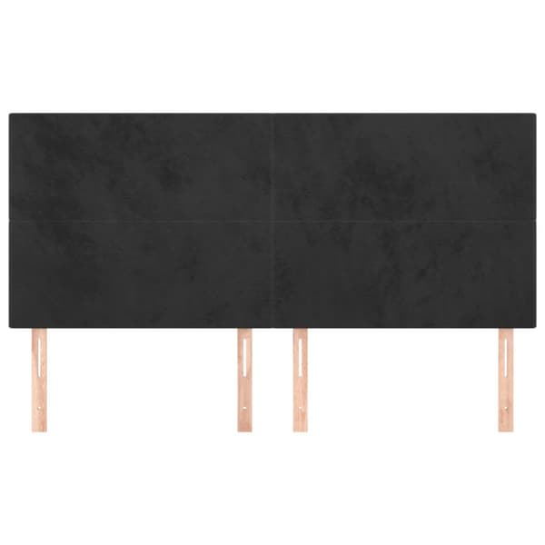 Sänggavel svart 180x5x118/128 cm sammet