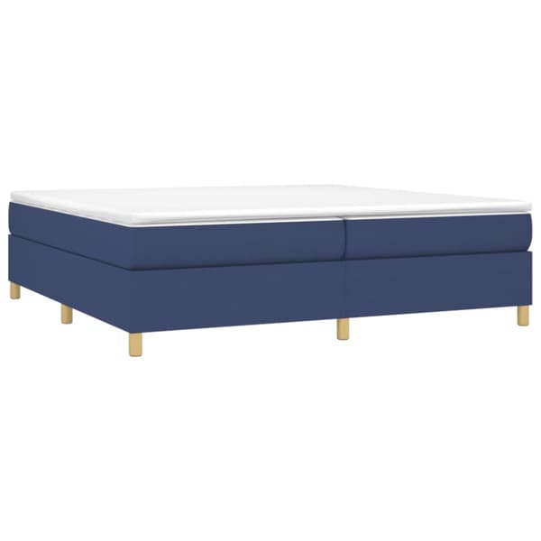 Ramsäng med madrass blå 200x200 cm tyg