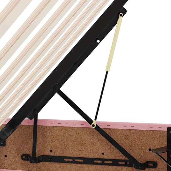 Ottoman Sängram med lagring Rosa 100 x 200 cm Sammet