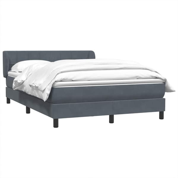 Ramsäng med madrass mörkgrå 160x210 cm sammet