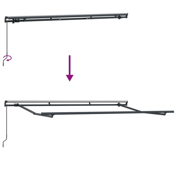 Markisram Antracit 3,5 x 2 m Metall