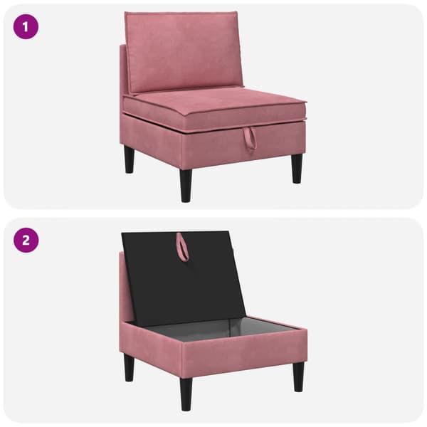 Mellansofta med förvaring Rosa Sammet