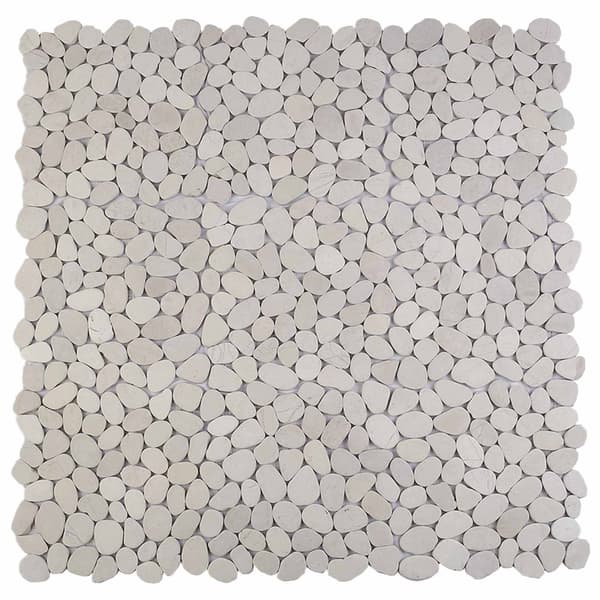 Pebble Tiles Vit 30 x 30 cm Flodsten