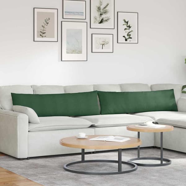 Sofakuddar 2 pcs Mörkgrön 145 x 40 cm Kordread tyg