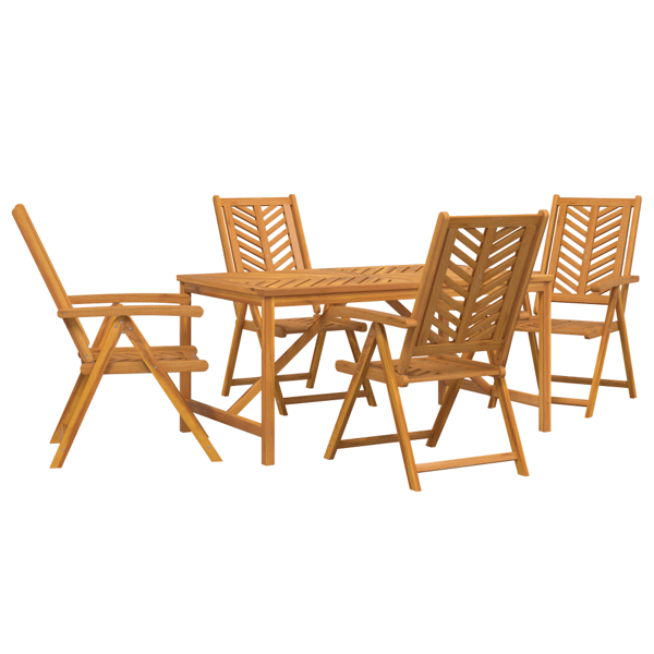 Trädgårdsmöbelset 5 pcs Brun Massivt Akaciaträ