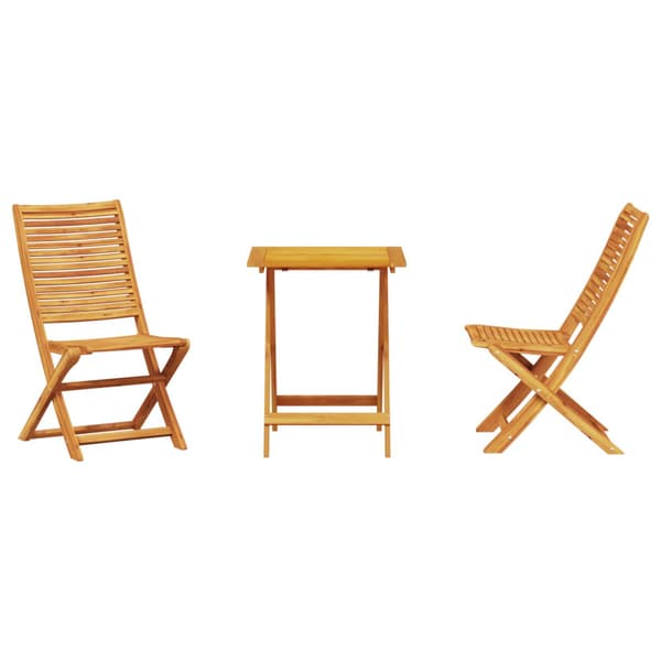 Fällbart bistroset 3 pcs Brun Massivt Akaciaträ