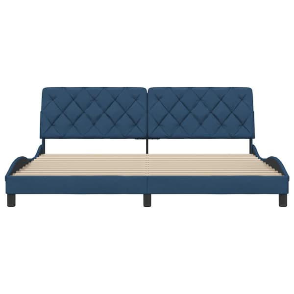 Bed Frame without Mattress Blue 200x200 cm Fabric