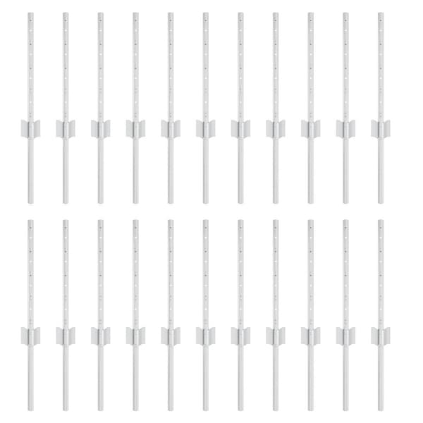 Stängselstolpe 22 pcs Silver 80 cm Stål