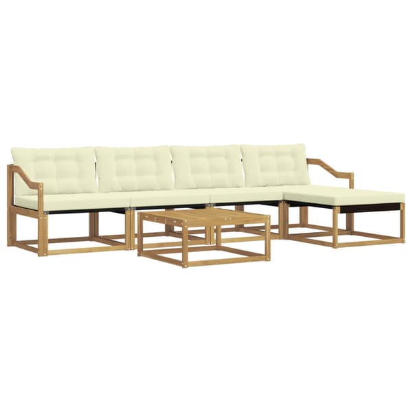 Utomhussoffset 6 pcs Vit och grädde 79 x 79 x 37 cm