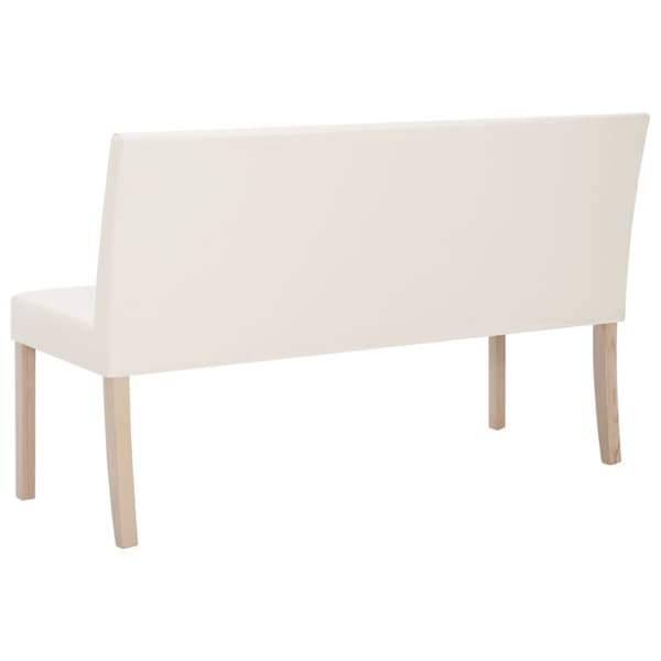 Bänk 139,5 cm konstläder gräddvit