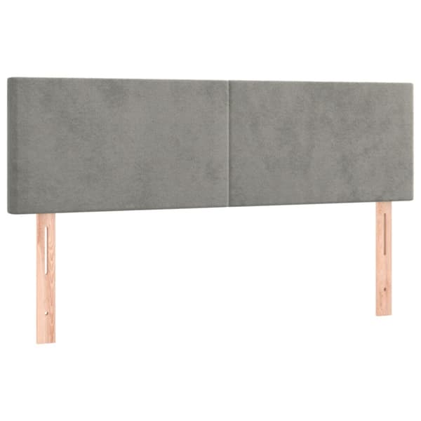 Ramsäng med madrass ljusgrå 140x190 cm sammet