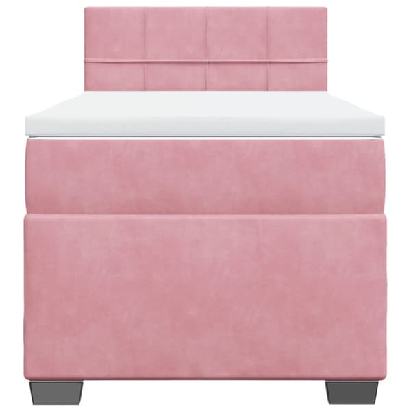Ramsäng med madrass rosa 100x200 cm sammet