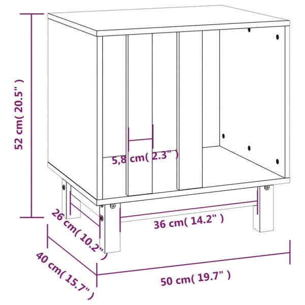 Hundkoja honungsbrun 50x40x52 massiv furu