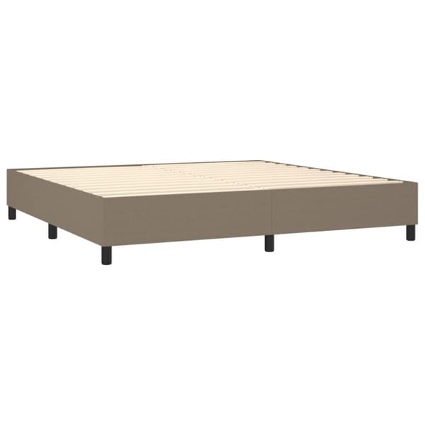 Ramsäng med madrass taupe 200x200 cm tyg