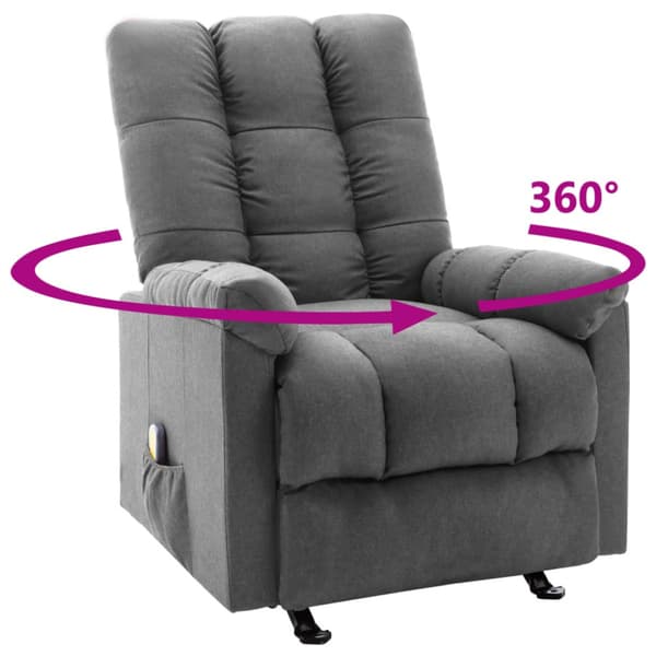 Massagefåtölj ljusgrå tyg