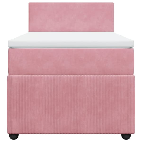 Ramsäng med madrass rosa 100x200 cm sammet