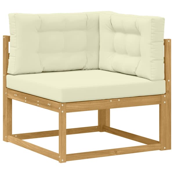 Utomhussoffset med kudde 6 pcs Vit och grädde