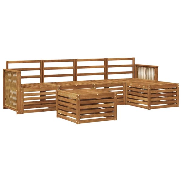 Utomhussoffset 6 pcs Naturlig