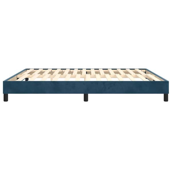 Boxspring-sängram mörkblå 180x200 cm sammet
