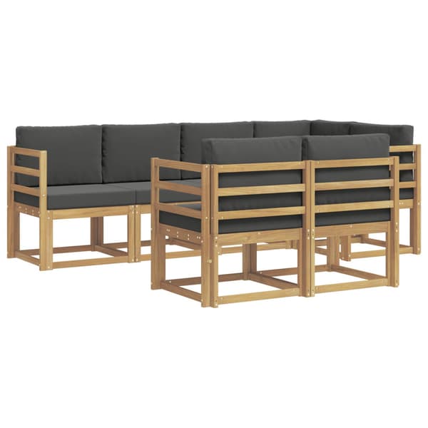 Utomhussoffset med kudde 7 pcs Vit och antracit Polyester