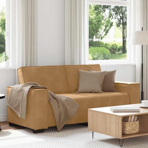 Soffa 2-sits brun 180x78x84 cm sammet