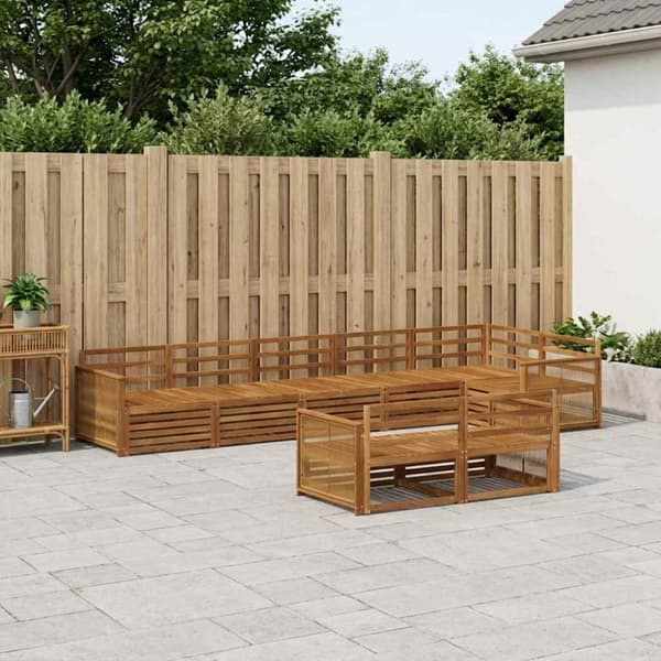 Utomhussoffset 8 pcs Naturlig