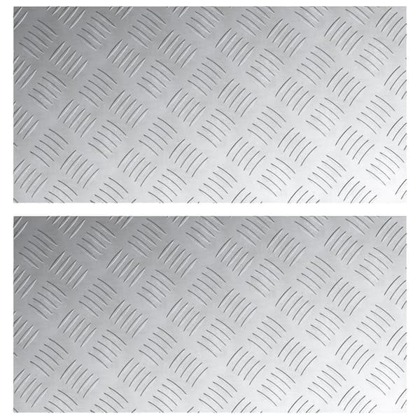 Trappsteg Rektangulär 2 pcs Silver 60 x 30 cm Aluminium