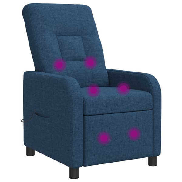 Massagefåtölj Blå Tyg